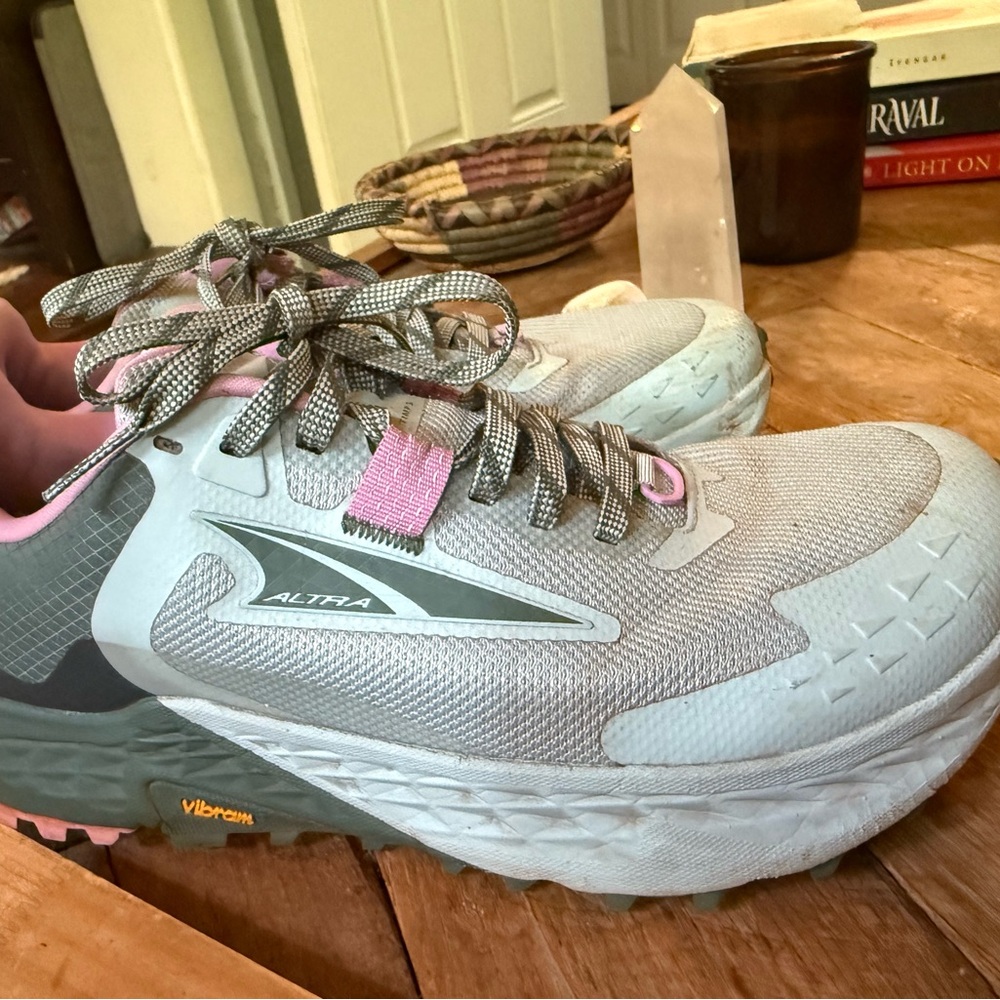 ALTRA Timp 5 Trail Running Shoes Green Forest Pink